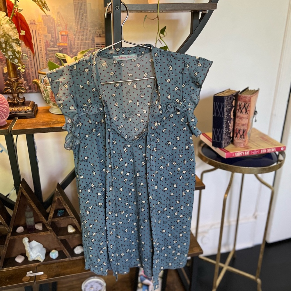 Floral Blue Women's Top